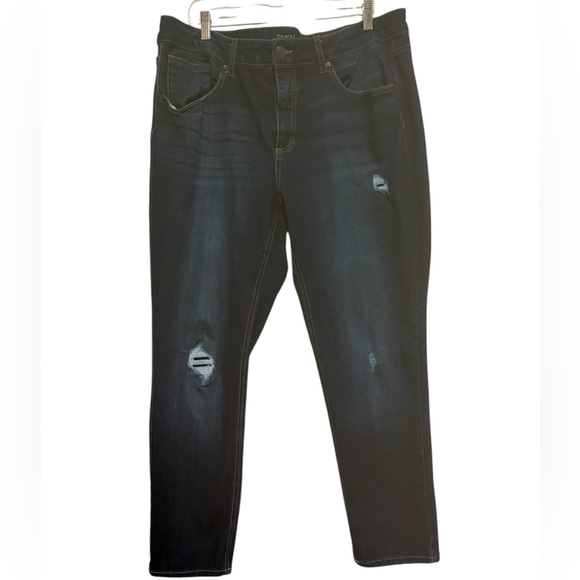 Time and Tru Denim - Time & Tru Dark Blue Distressed Skinny Jeans